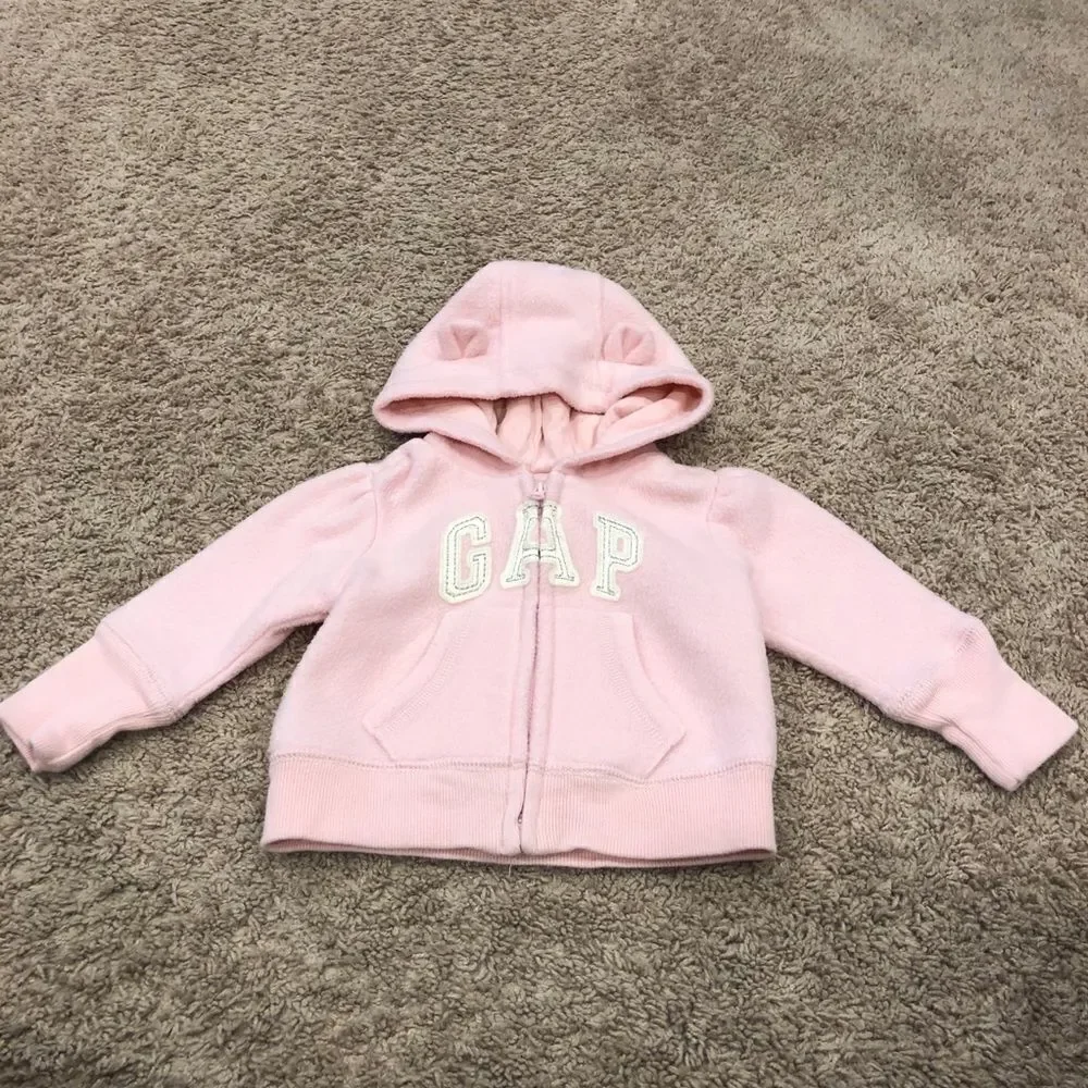 BABY Gap hooded zip up sweatshirts pink 3-6 months